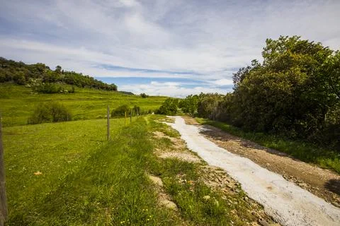 Spring landscape in Falgars D En Bas, La Garrotxa, Spain Фото
