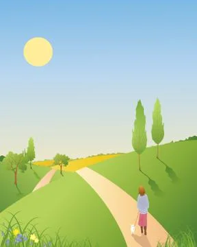 Spring landscape Stock Illustration