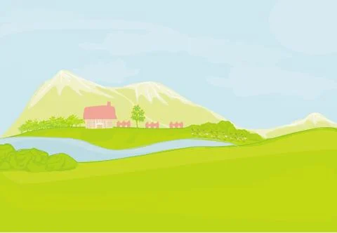 Spring landscape Stock Illustration