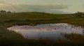 Spring landscape in the morning, countryside sky and clouds reflected on pond HD Footage