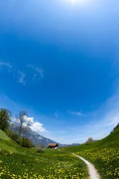 Spring landscape in mountains, Alps Stock Photos