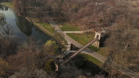 Spring landscape over the park Stock Footage 104614384