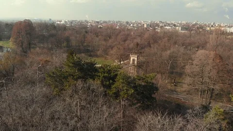 Spring landscape over the park Stock Footage 104614887