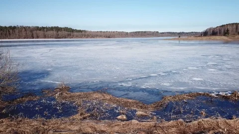 Spring landscape of Shevino Lake 스톡 동영상 105449367