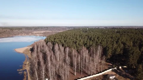 Spring landscape of Shevino Lake 스톡 동영상 105450176