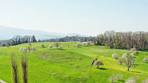 Spring landscape. The top of Pilatus Mountain. Stock Footage 128709358