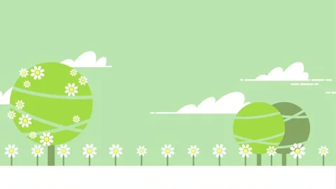 Spring landscape with a tree and daisies Stock Footage 268800667