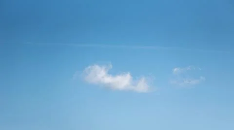 Spring landscape white single cloud in clear blue sky colorful vibrant skysca Stock Photos