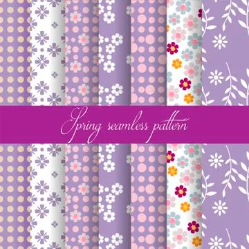 Spring lavender seamless pattern Stock Illustration