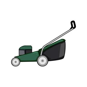Spring lawn mower cartoon vector illustration Stock Illustration