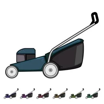 Spring lawn mower cartoon vector graphic Stock Illustration