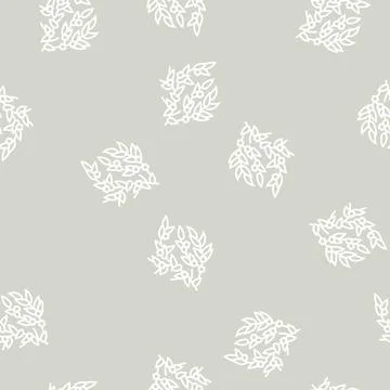 Spring leaf line seamless pattern Stock Illustration