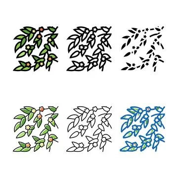Spring leaf variations color icon vector Stock Illustration