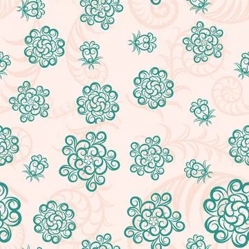Spring leafy green seamless pattern. Vintage floral background. Vector. Leave Stock Illustration