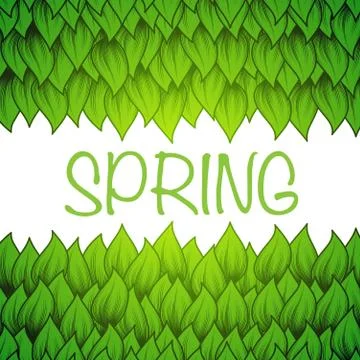 Spring leaves frame Stock Illustration