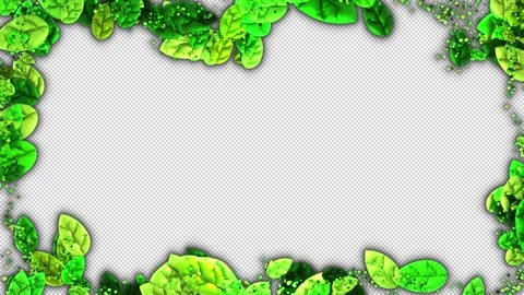 Spring Leaves Frame Loop Alpha Stock Footage 304414031