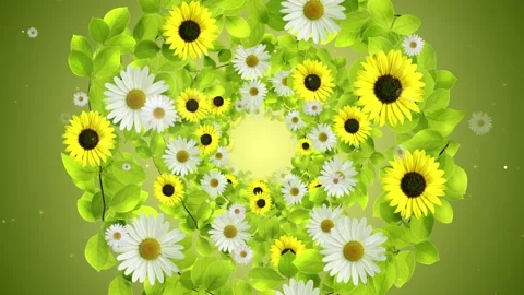 Spring Leaves Garland Background Stock Footage 204145026