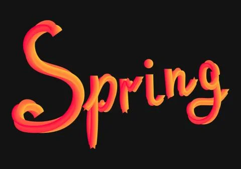 Spring letter 3d colorful gradient blend typeface. Illustrazione stock