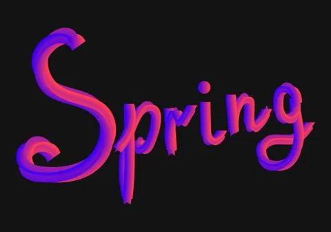 Spring letter 3d colorful gradient blend typeface. Stock Illustration