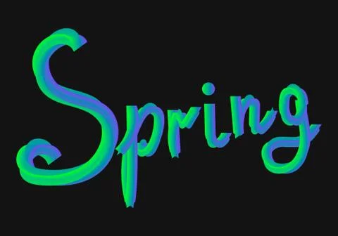 Spring letter 3d colorful gradient blend typeface. Illustrazione stock