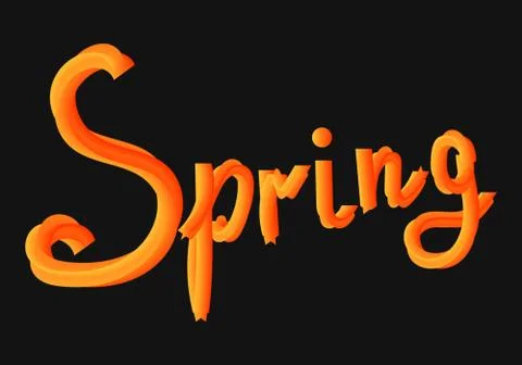 Spring letter 3d colorful gradient blend typeface. Illustrazione stock