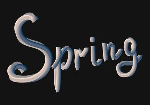 Spring letter 3d colorful gradient blend typeface. Stock Illustration