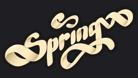 Spring lettering 3D Stock Illustration