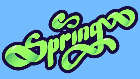 Spring lettering 3D Stock Illustration