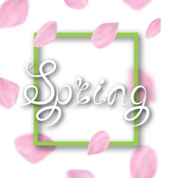 Spring Lettering, Border Frame, Calligraphic Text, Headline Pattern Illustrazione stock