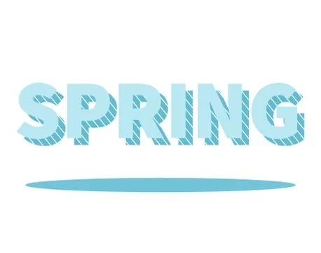 Spring lettering with drop shadow. Graphic element for your design Illustrazione stock