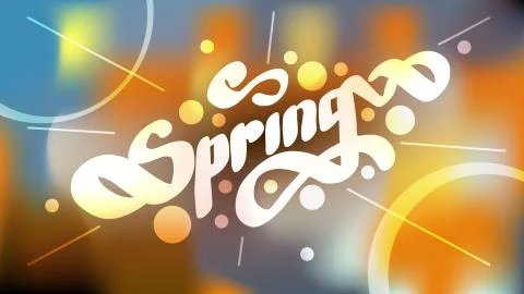 Spring lettering mesh Stock Illustration