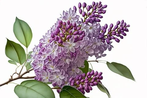 Spring lilac flowers on white background Stock Illustration
