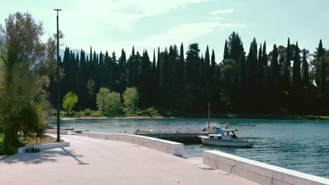 Spring Location: upa Park Promenade Boat in Tivat Stock Footage 332663355