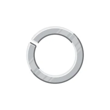 Spring lock or split washer isolated metal ring Illustrazione stock
