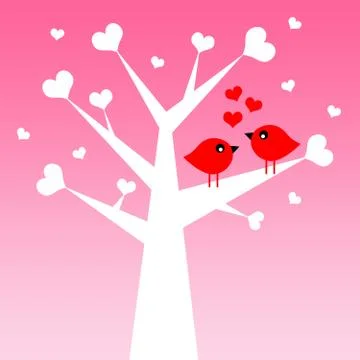 Spring love birds 스톡 일러스트