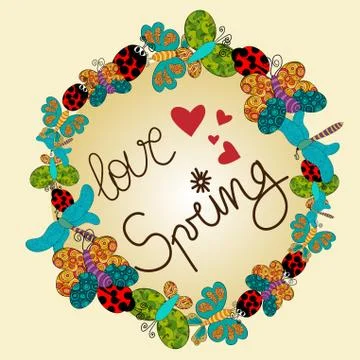 Spring love composition Stock Illustration