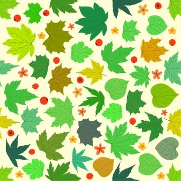 Spring maple leaves vector seamless pattern Illustrazione stock