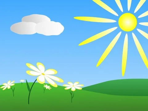 Spring meadow Stock Illustration