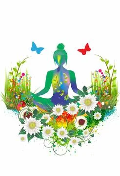Spring meditation Stock Illustration