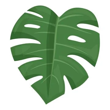 Spring monstera icon cartoon vector. Jungle plant Illustrazione stock