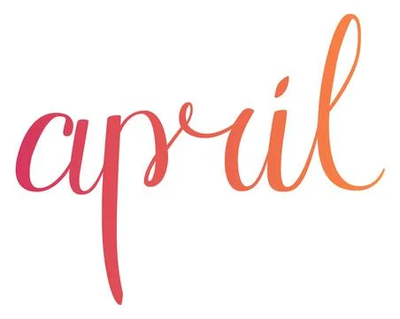 Spring month april. Spring month lettering. Calligraphic season inscription.  Stock Illustration