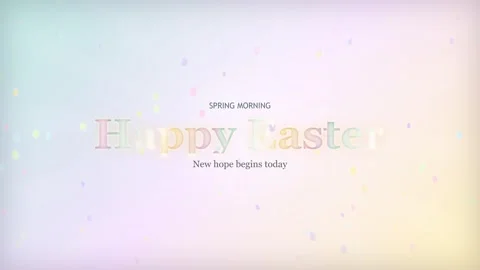 Spring morning with happy Easter message and new hope Stock Footage 336995431