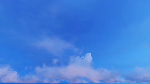 Spring morning sky with pink clouds and azure sky seamless loop 스톡 동영상 77620697