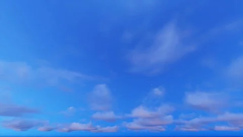 Spring morning sky with pink clouds and azure sky seamless loop Stock Footage 77620700
