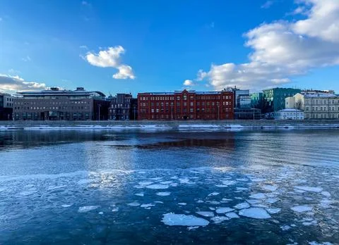 Spring, Moscow river. Stock Photos
