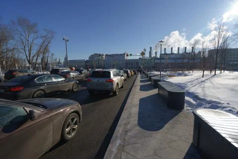 Spring Moscow roads Stock Photos