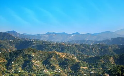 Spring mountain landscape of Outer Himalayas Foto stock