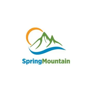 Spring Mountain logo natural Stock Illustration