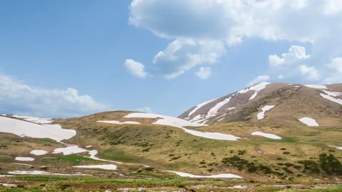 Spring mountain in a snow landscape Stock Footage 329179854