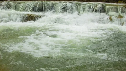 Spring mountain stream  in the Carpathian mountains. Vídeo Stock 81117289